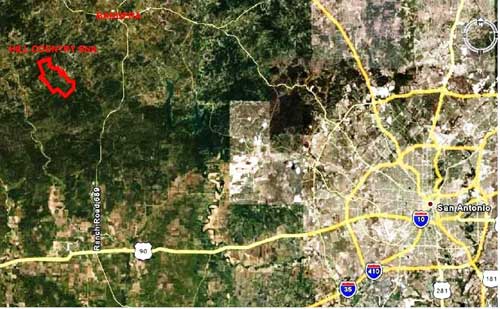 Location of Hill Country SNA in relation to San Antonio,TX
