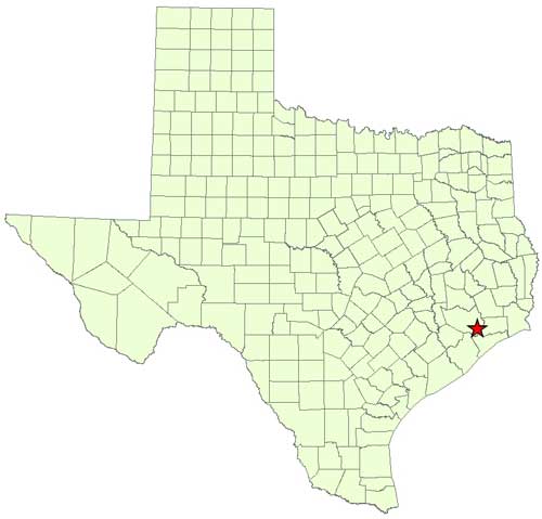 Location of La Porte Regional Office, Harris County in relation to the State of Texas