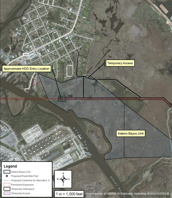 Site Map Showing Proposed Pipeline Easement