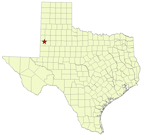 Location Map for the Yoakum Dunes Preserve in Cochran, Terry and Yoakum Counties