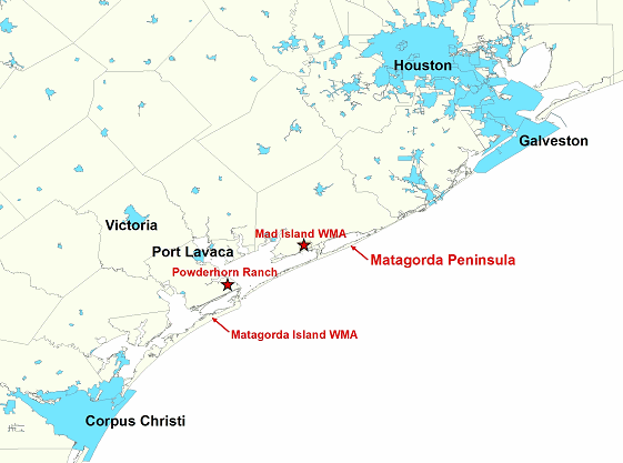Vicinity Map for Matagorda Peninsula