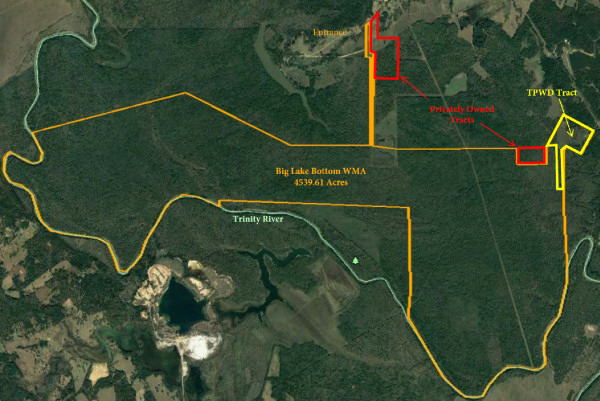 Site Map Showing Location of Subject Tracts at Big Lake Bottom WMA