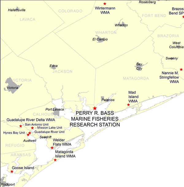 Vicinity Map for PRBMFRS, 7 Miles Southwest of Palacios