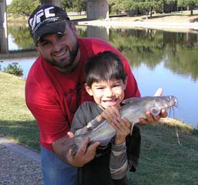 Father and son at Oakes Street Lake
