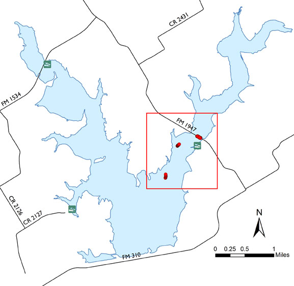 Fish Attractors in Aquilla Lake