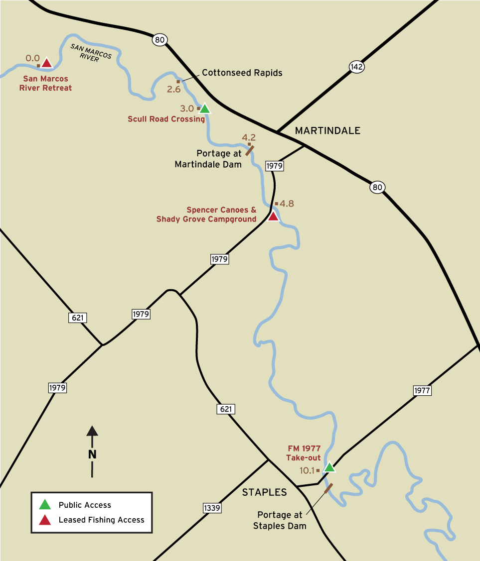 map showing access areas