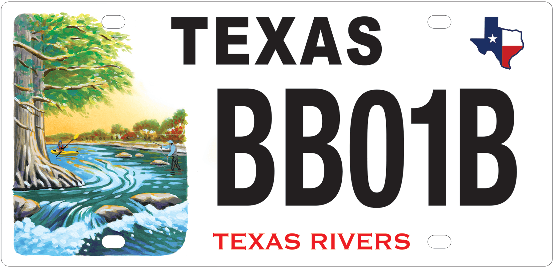 sample Texas Rivers license plate