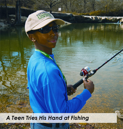 A teen tries his hand at fishing