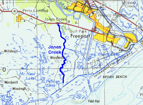 Map Location of Jones Creek