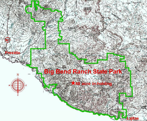 Location of 40-acre inholding in relation to Big Bend Ranch State Park