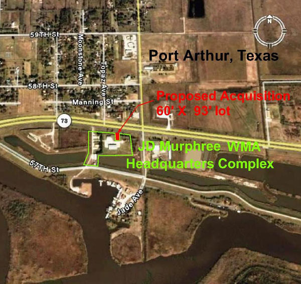 Location of proposed acquisition site in relation to J.D. Murphree WMA Headquarters Complex