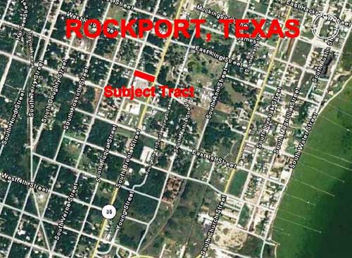 Location of subject tract in relation to Rockport, Texas