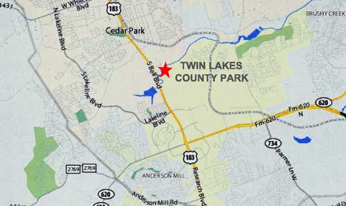 Location of inholding in relation to Twin Lakes County Park