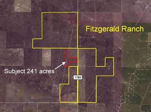 Location of subject tract in relation to Fitzgerald Ranch