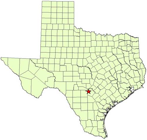Location of Government Canyon State Natural Area, Bexar County in relation to the State of Texas