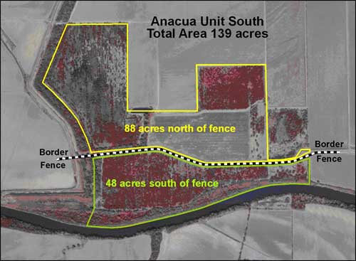Map of Anacua Unit Showing Route of Border Fence