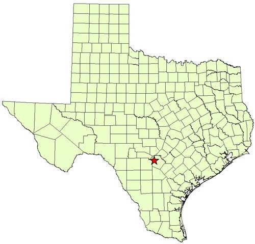 Location of Government Canyon State Natural Area in relation to the State of Texas