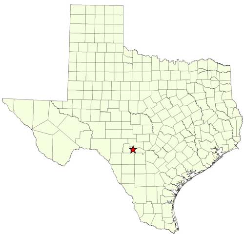 Location of Lost Maples State Natural Area in relation to the State of Texas