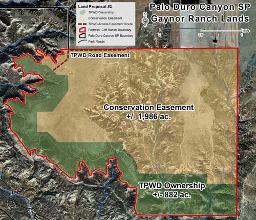 Location of proposed disposition in relation to Fortress Cliffs Ranch