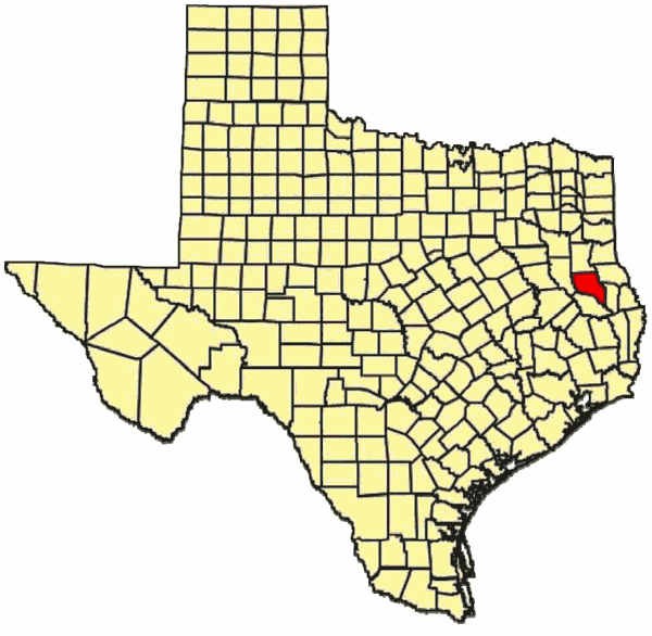 Location of Alazan Bayou WMA - Nacogdoches County