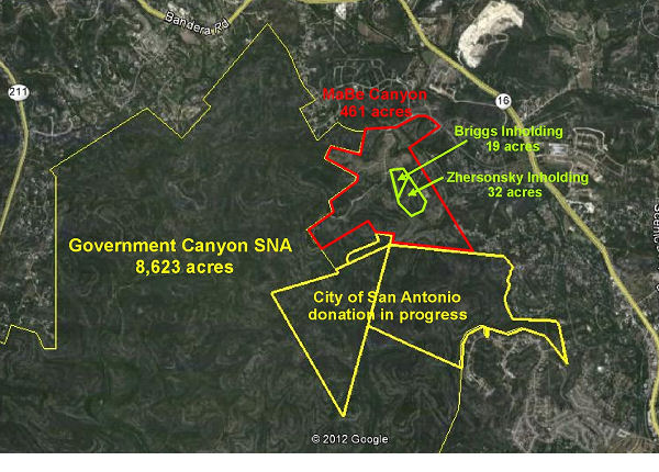 Government Canyon SNA Showing Location of Subject 32-Acre Inholding