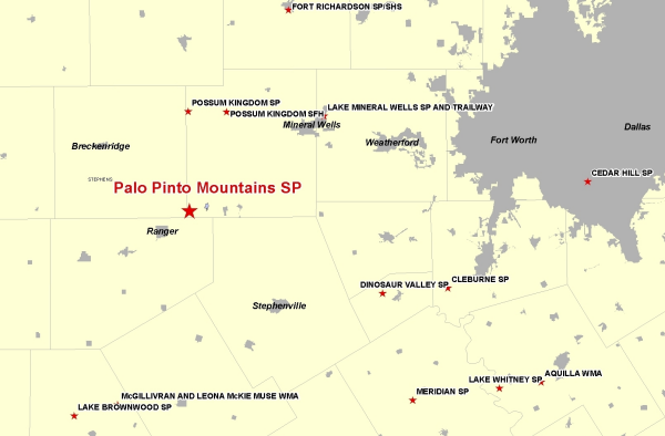 Vicinity Map - Palo Pinto Mountains SP
