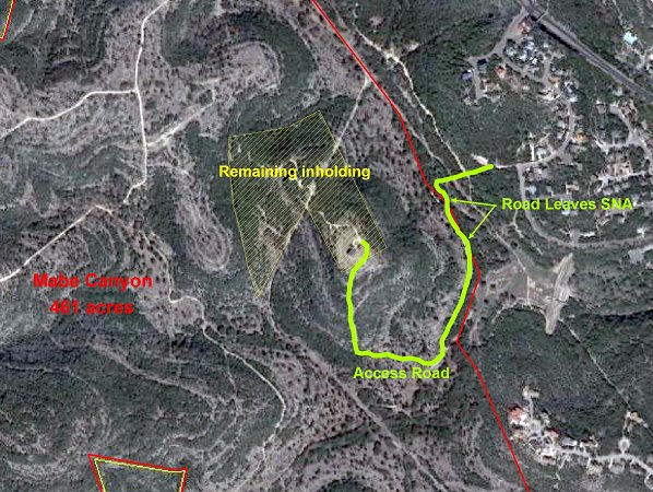 Site Map for north Government Canyon SNA Showing Location of Access Easement