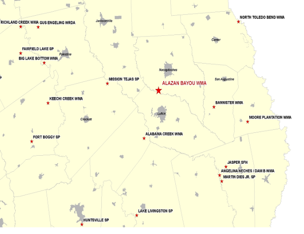 Vicinity Map Alazan Bayou WMA
