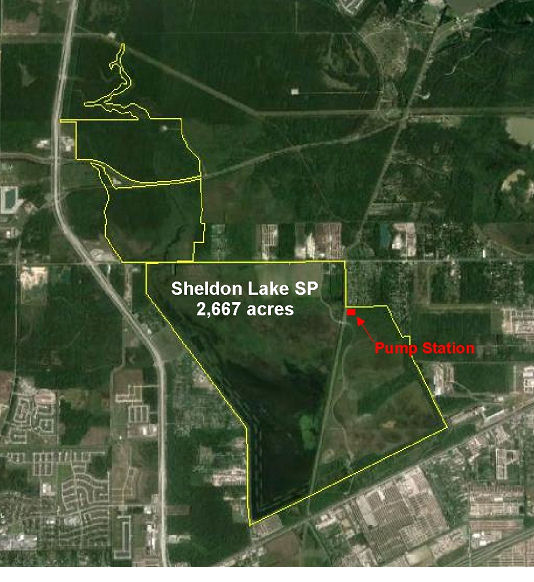 Site Map Showing Proposed Easement Location at Sheldon Lake State Park
