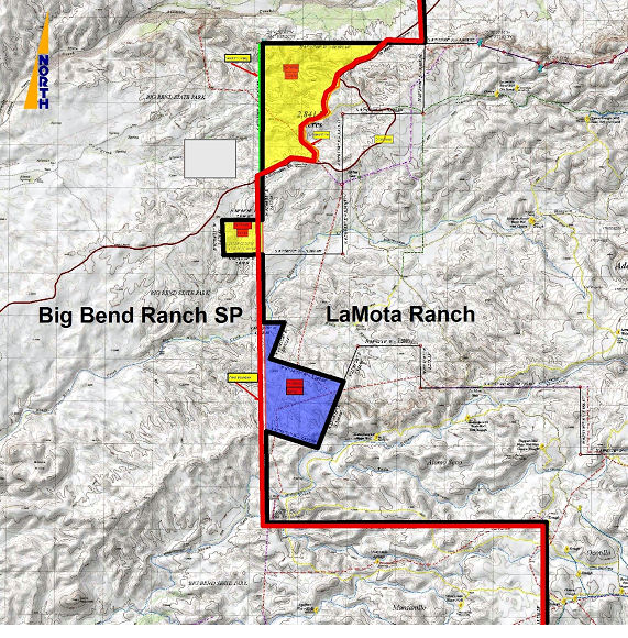 Site Map for Proposed Boundary Agreement and Land Exchange at Big Bend Ranch State Park