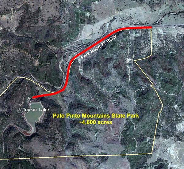 Site Map for Subject 20-Acre Access Road - Right-of-Way Subject Tract Shown in Red
