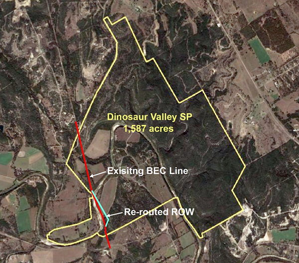 Site Map for DVSP Showing Existing Route of Electric Transmission Line