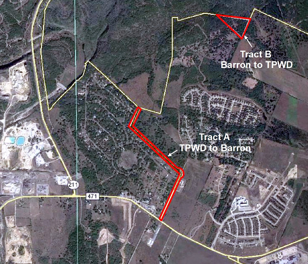 Close-Up Site Map Showing 9-acre Tracts Proposed for Exchange