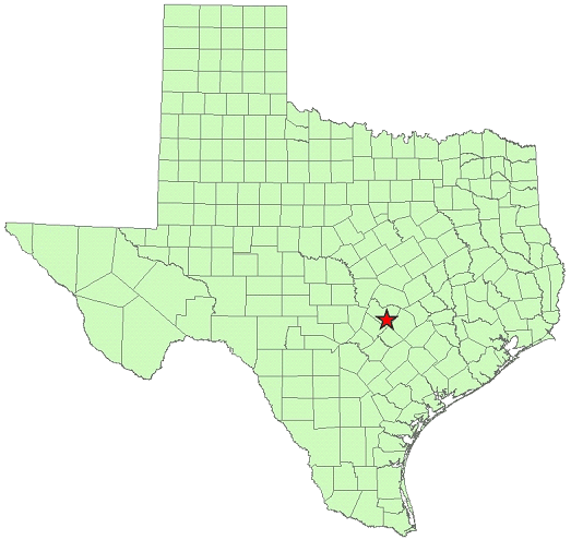 Location Map for McKinney Falls State Park in Travis County