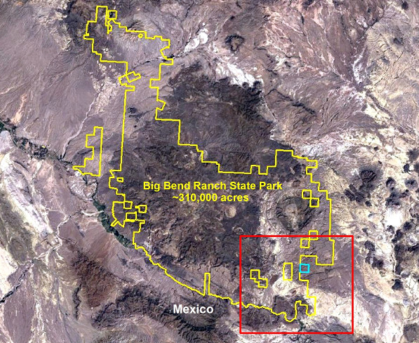 Big Bend Ranch State Park - Area Enlarged in Exhibit D Outlined in Red
