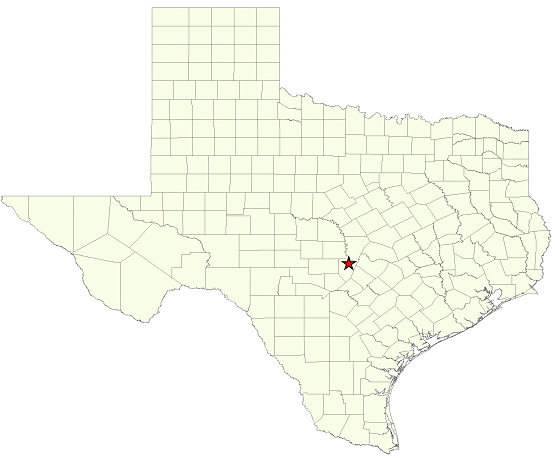 Location Map for Pedernales Falls State Park in Blanco County