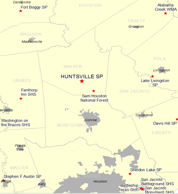 Vicinity Map of Huntsville SP