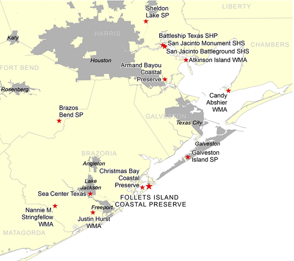 Follets Island Coastal Management Area Vicinity - 50 Miles South of Houston