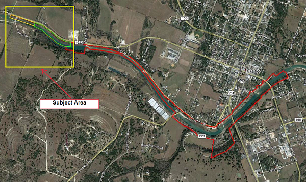 Site Map of Blanco SP Main Body of Park Outlined in Red