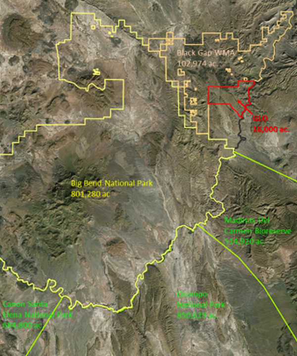 Vicinity Map for Black Gap Wildlife Management Area in Brewster County