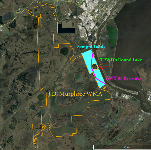 Site Map for J.D. Murphree Wildlife Management Area in Jefferson County