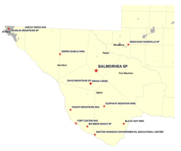 Vicinity Map for Balmorhea State Park