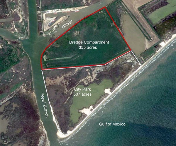 Site Map for Bryan Beach Showing Location of Dredge Compartment PA88