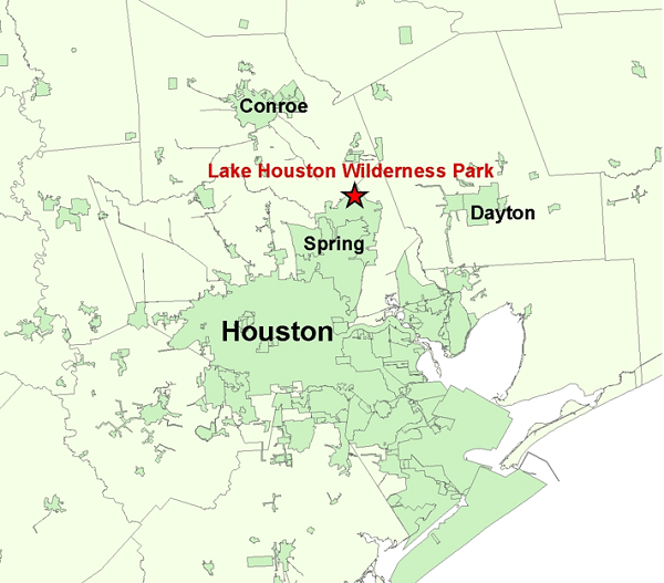 Vicinity Map for Lake Houston Wilderness Park