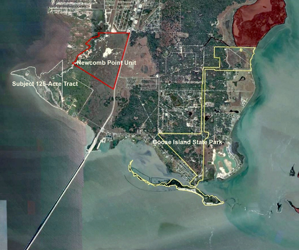 Site Map Showing Location of Subject Tract in Relation to Goose Island State Park