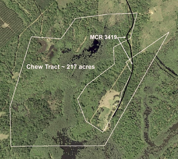 220-Acre Subject Tract Outlined in White