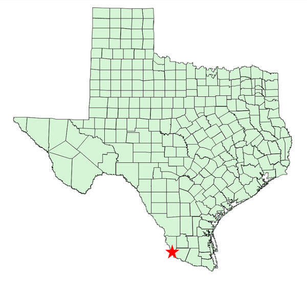 Location Map for Falcon State Park in Starr and Zapata Counties