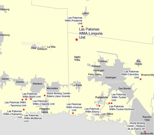 Vicinity Map for Las Palomas Wildlife Management Area