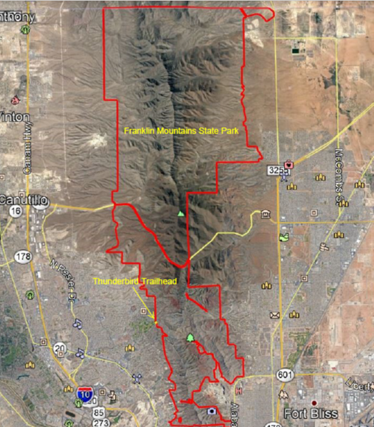 Site Map Showing Franklin Mountains State Park