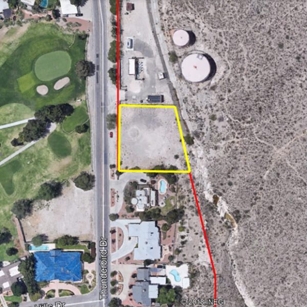 Site Map Showing Thunderbird Trailhead Outlined in Yellow